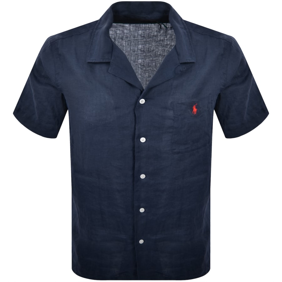 RALPH LAUREN Button-down short-sleeve linen shirt, men's size M /eaa452553